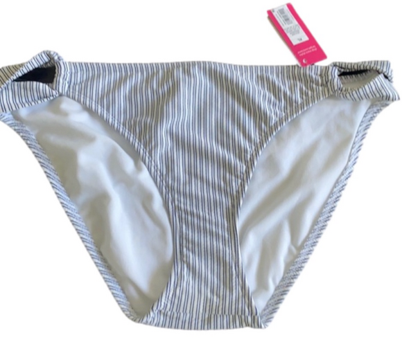 White & Blue Hipster Bikini bottom XL Stripes - Picture 1 of 10